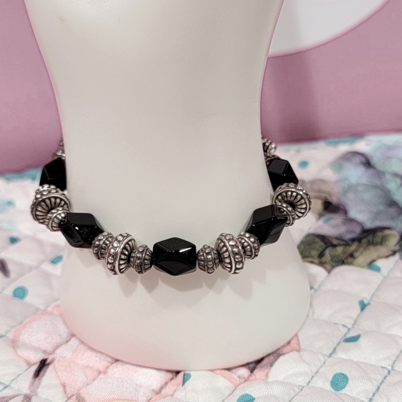 RETIRED BRIGHTON BLACK ONYX TOGGLE BRACELET